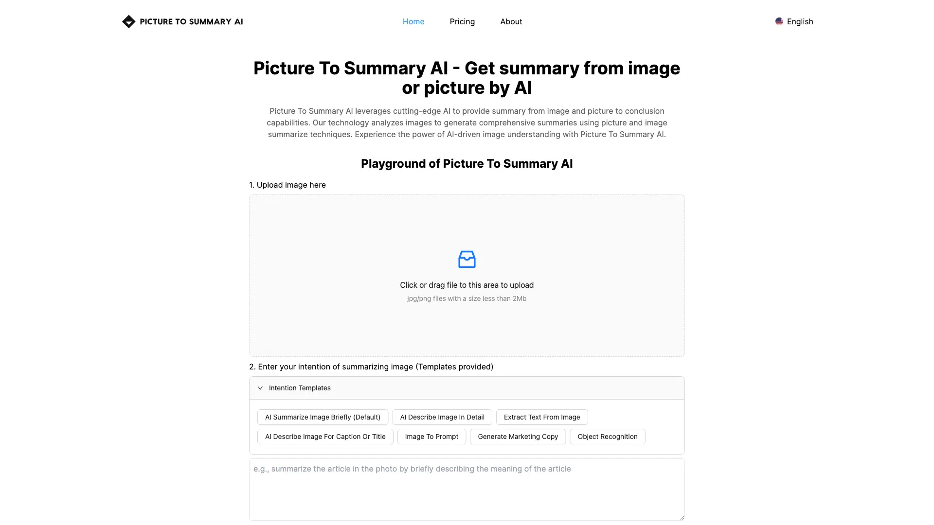 Picture to Summary AI
