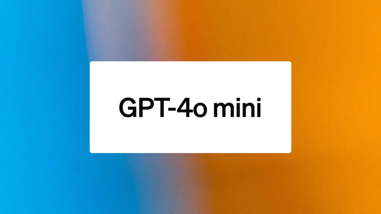 GPT-4o mini