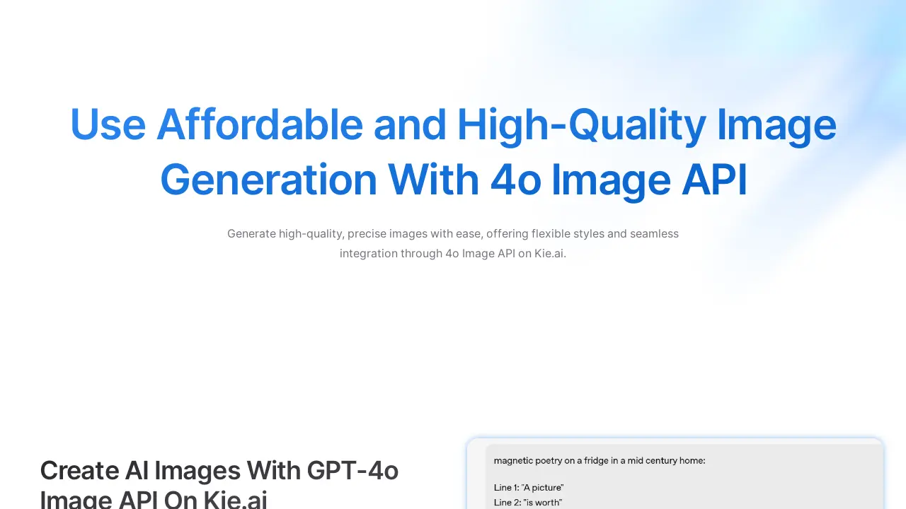 Kie.ai 4o Image API