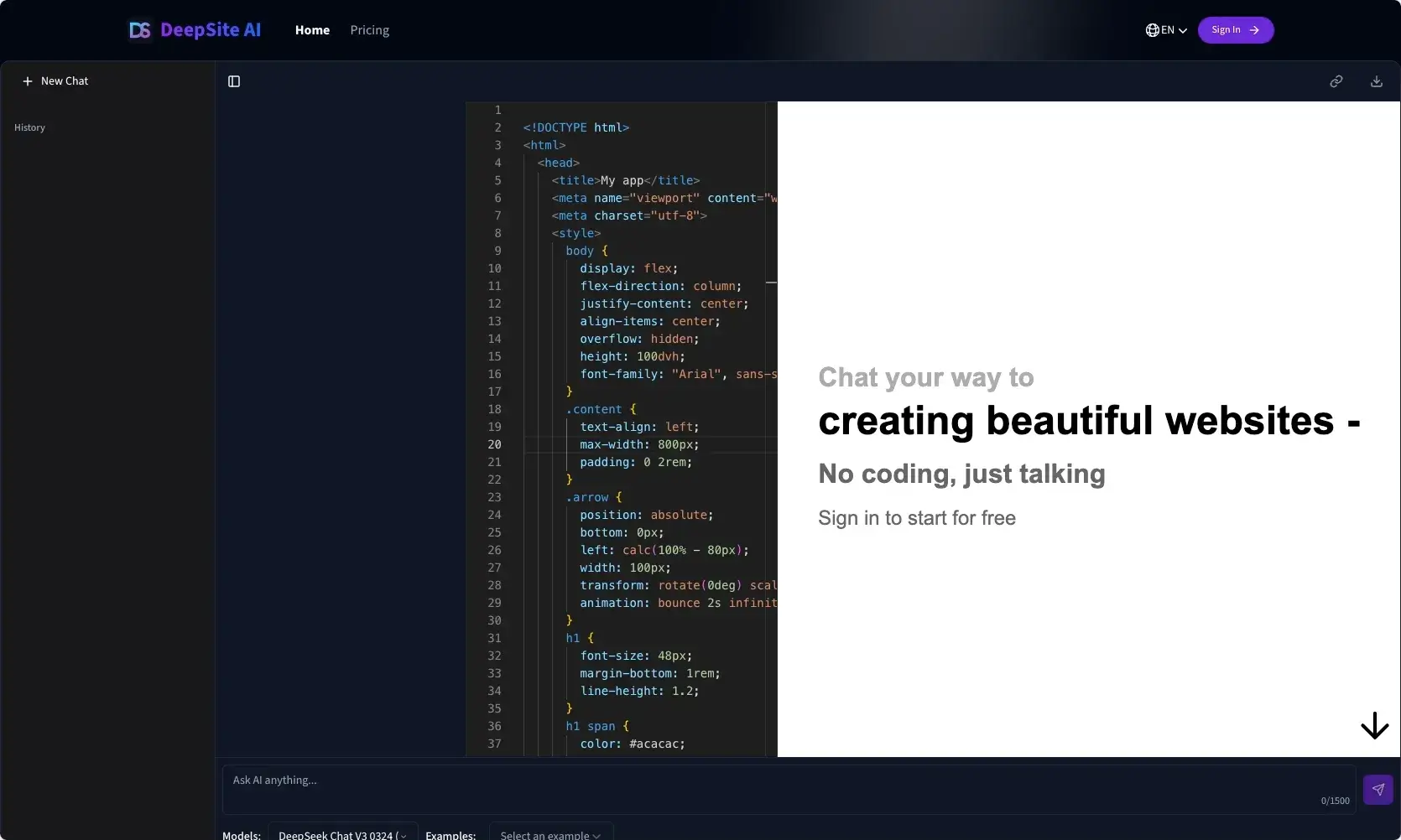 DeepSite AI