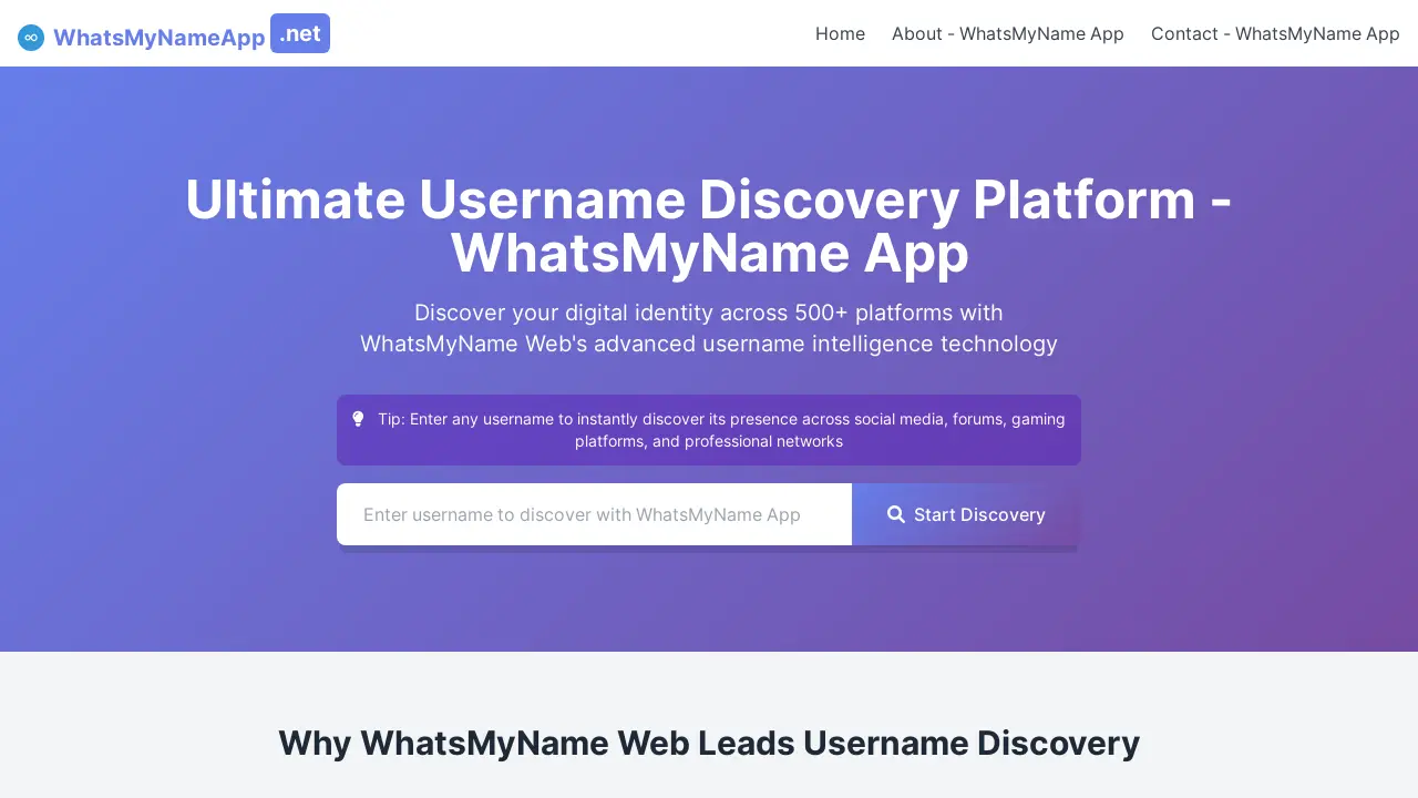 WhatsMyName App