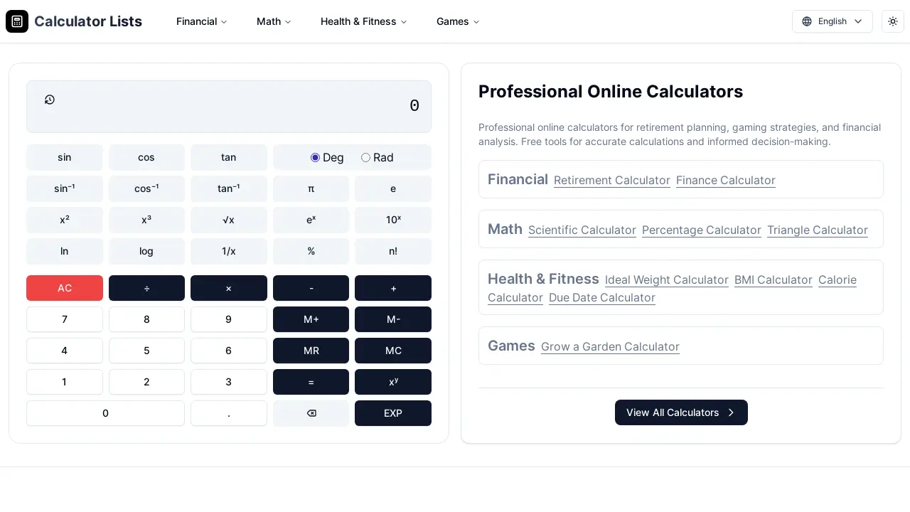 Calculator Lists