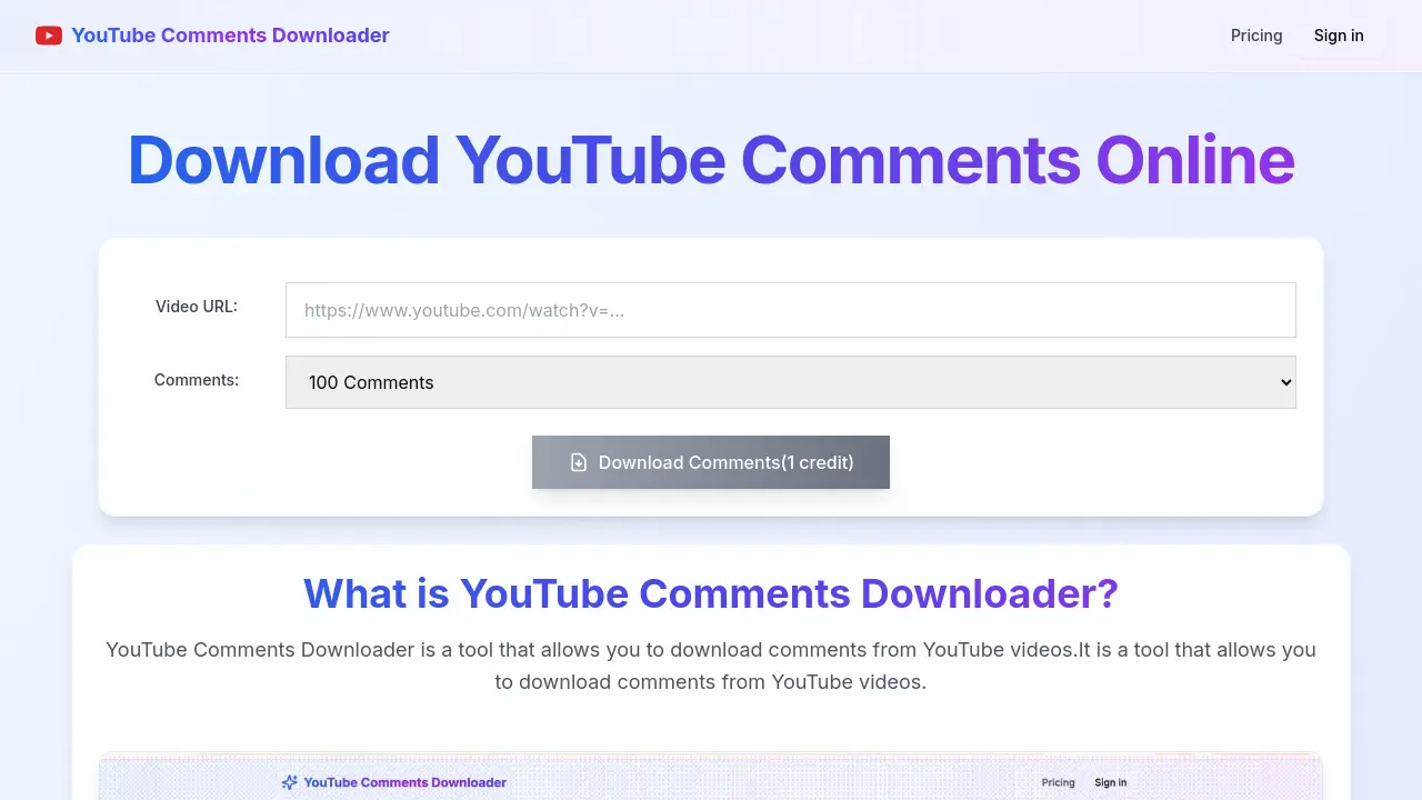 YouTube Comments Downloader