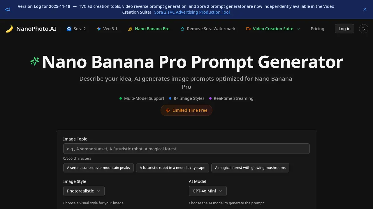 Nano Banana Pro Prompt Generator