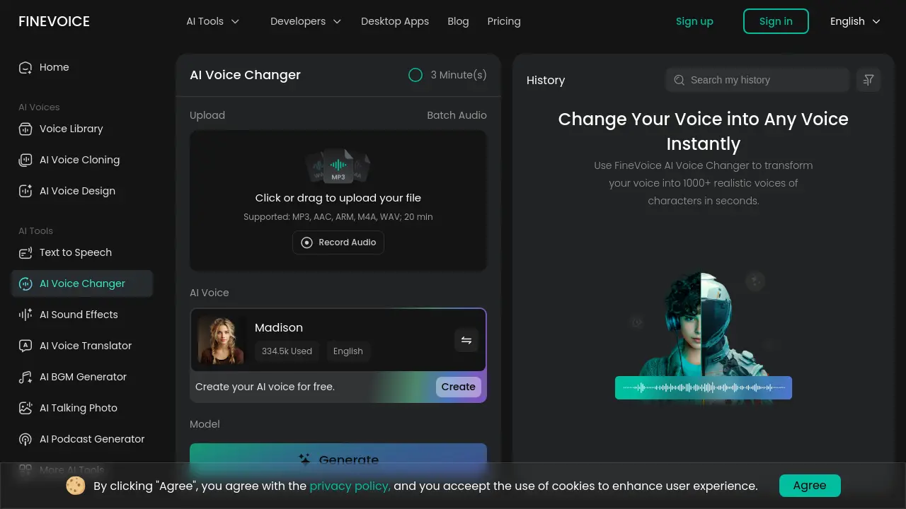 FineVoice AI Voice Changer