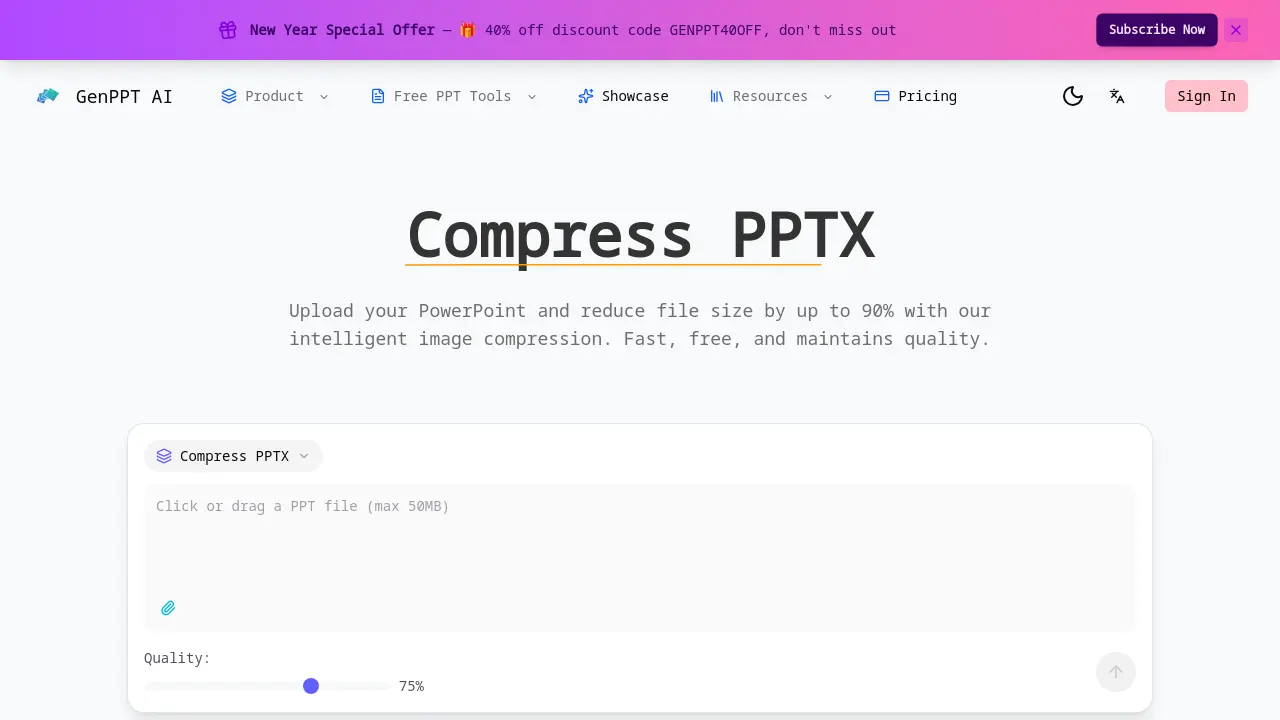 Compress PPTX