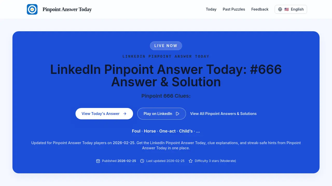 Pinpoint Answer Today