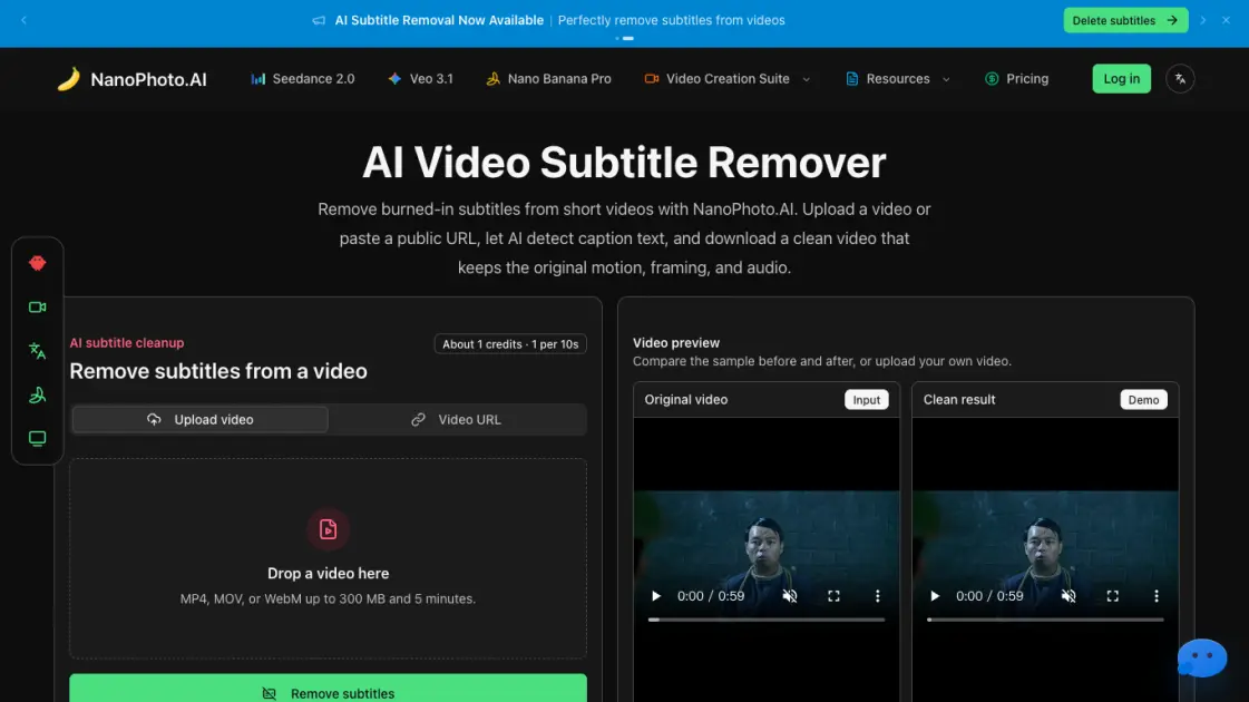 NanoPhoto.AI Video Subtitle Remover