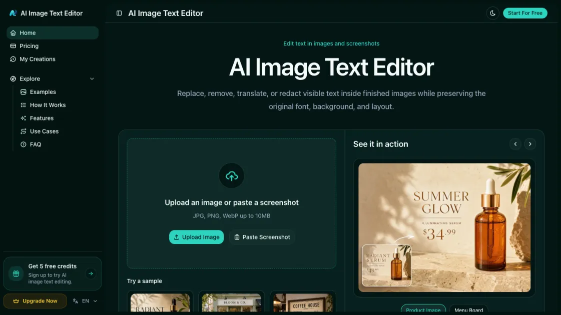 AI Image Text Editor
